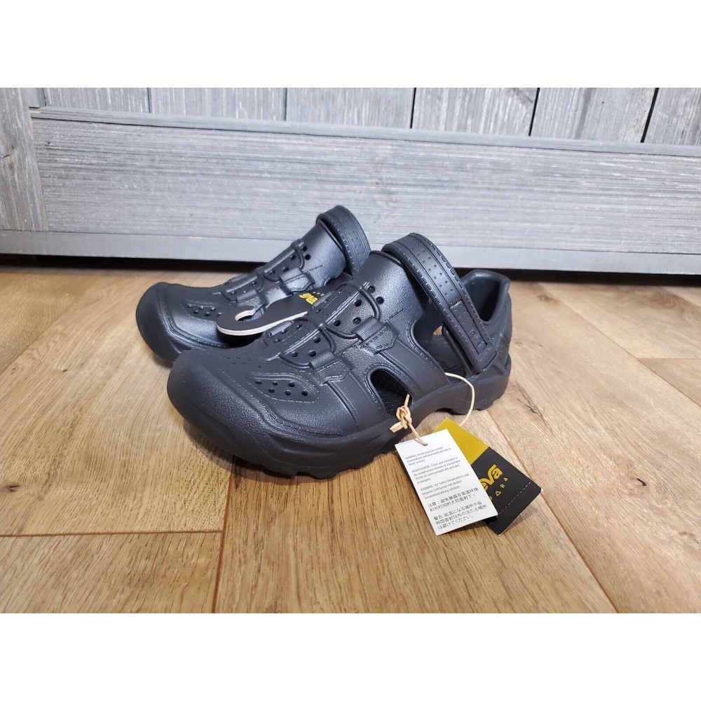 Teva Unisex-Kid's K Omnium Drift Fisherman Black Sandals Kids Size 1 - Picture 1 of 6